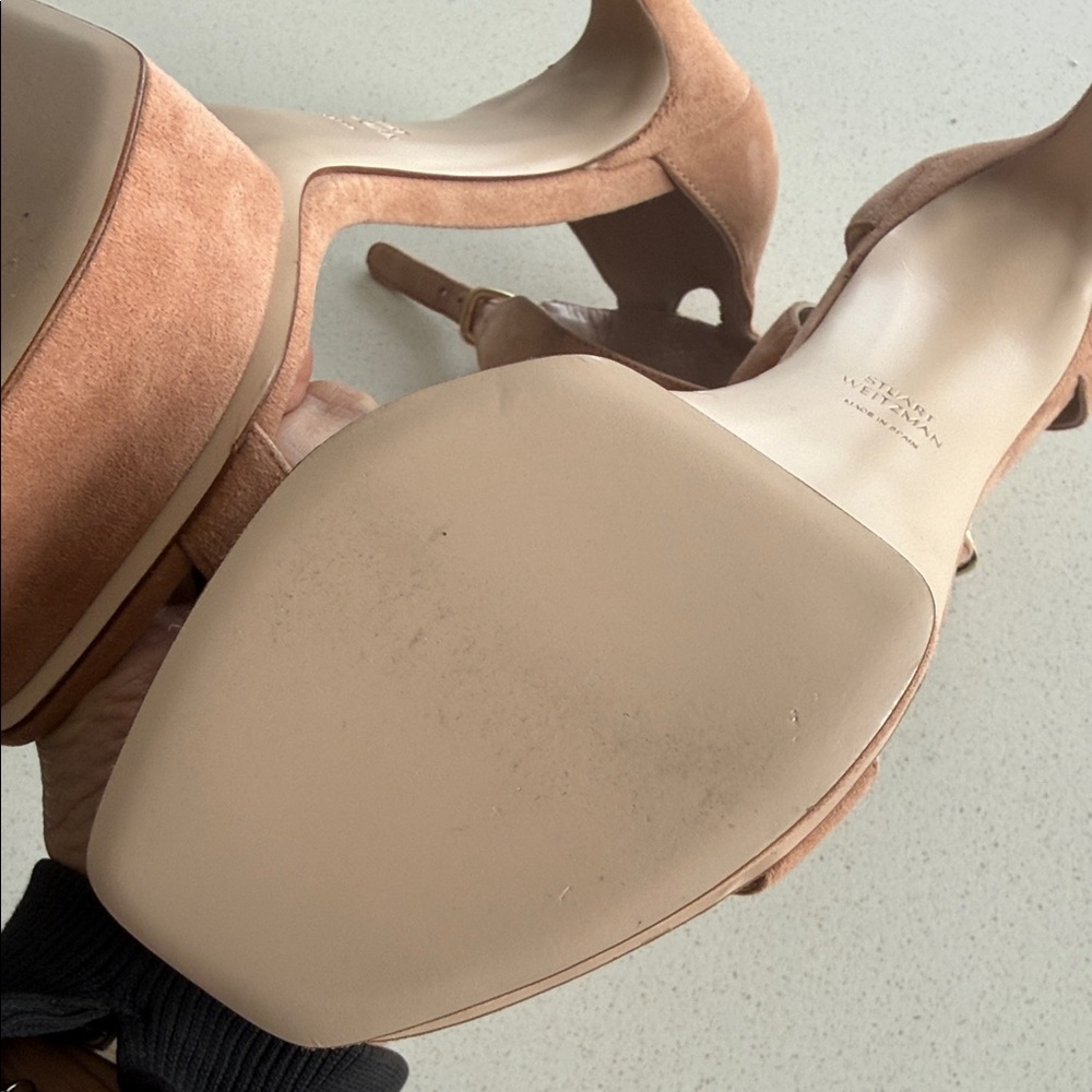 Stuart Weitzman Tan Suede Platform Heels - Picture 3 of 6